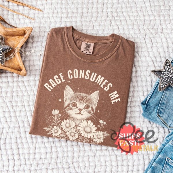 Rage Consumes Me Cute Cat Meme Funny Shirt beeteetalk 4