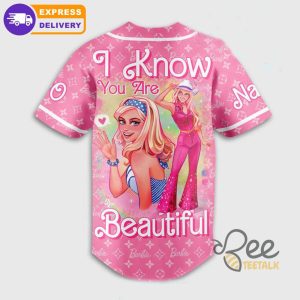 Barbie X Louis Vuitton I Know You Are Beautiul Custom Name Baseball Jersey Shirt beeteetalk 2