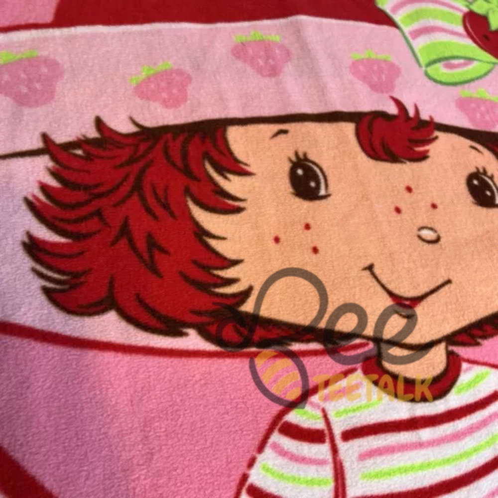 Vintage Strawberry Shortcake 2000S Fleece Blanket Pink Reprinted 7 Vintage Strawberry Shortcake 2000s Fleece Blanket Pink Reprinted