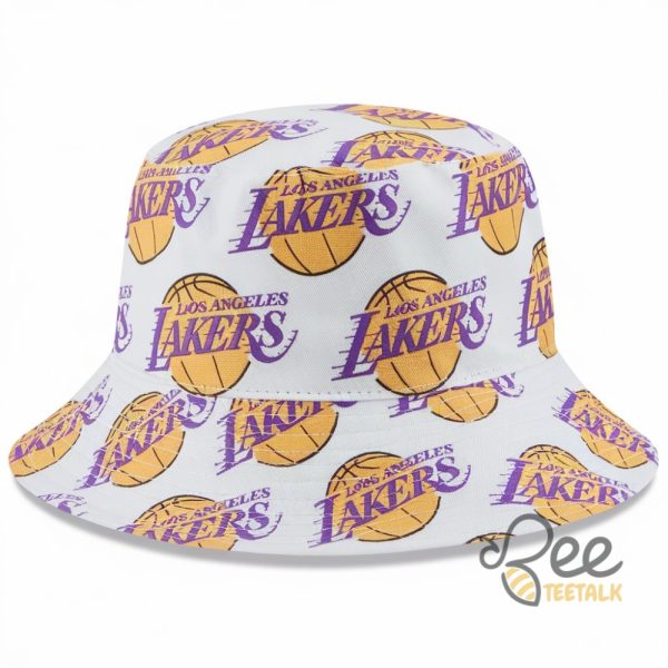 White Los Angeles Lakers Bucket Hat beeteetalk 1