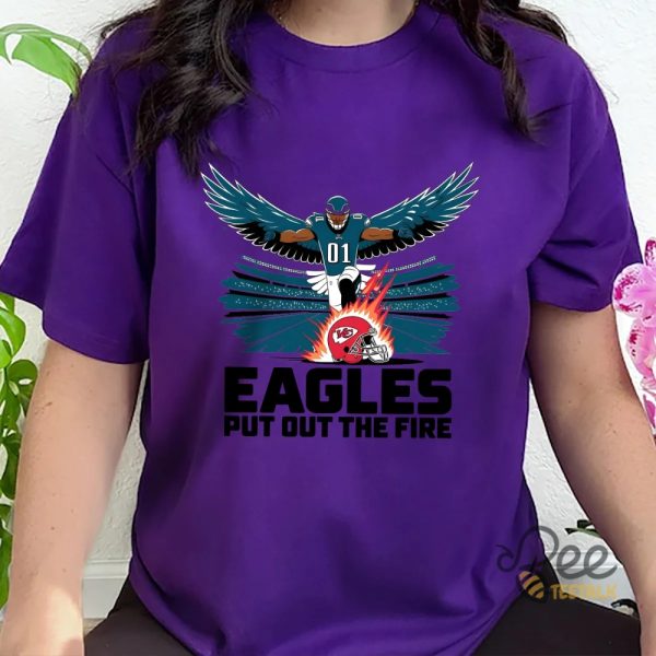 Eagles Put Out The Fire Football Tee - | Beeteetalk High-quality Image