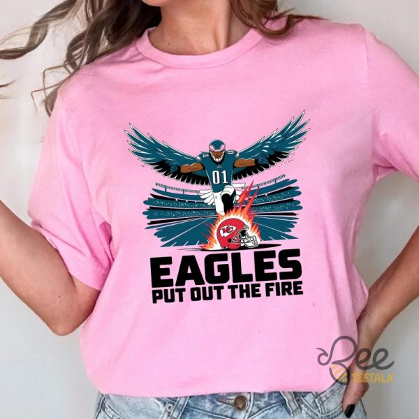 Eagles Put Out The Fire Football Tee - | Beeteetalk High-quality Image