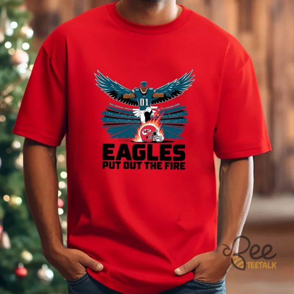 Eagles Put Out The Fire Football Tee - | Beeteetalk High-quality Image