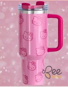 Hello Kitty Stainless Steel Stanley Tumbler Dupe 40Oz - | Beeteetalk High-quality Image