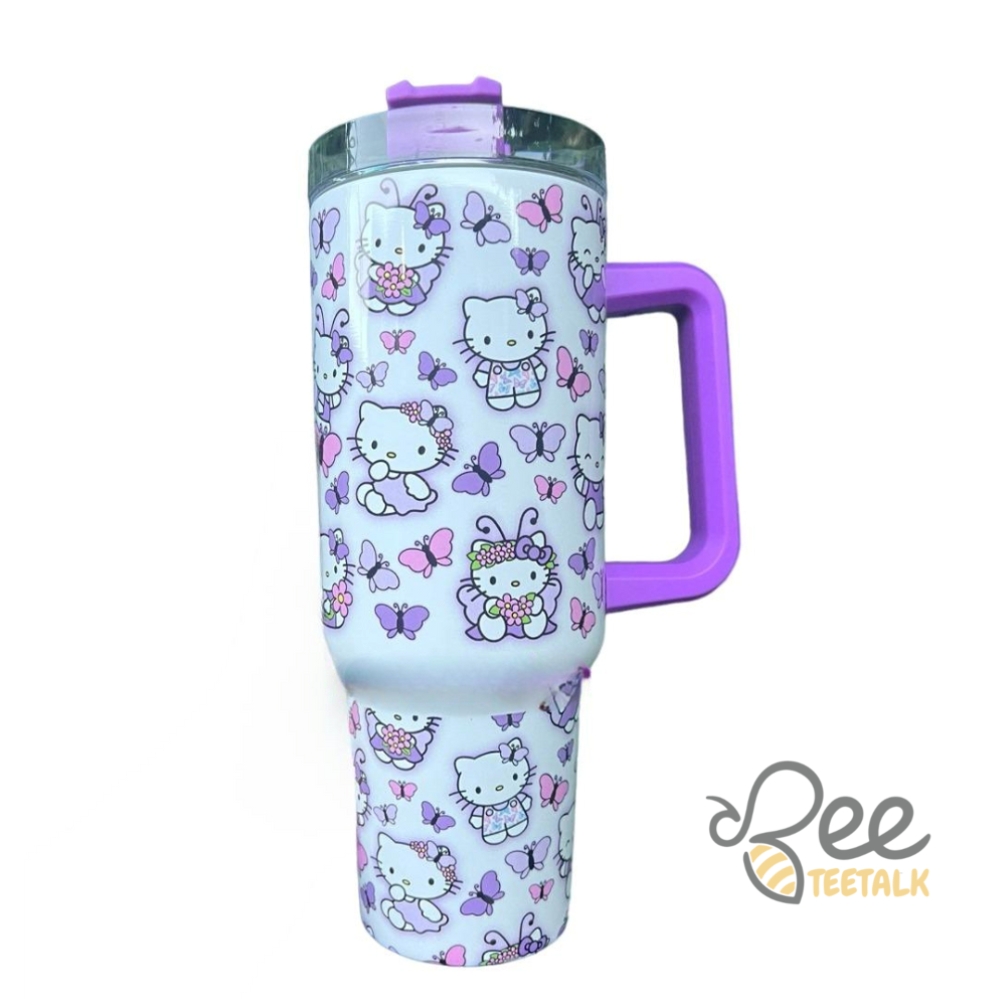 40 Oz Hello Kitty And Friends Purple Butterfly Tumbler 2 40 oz Hello Kitty and Friends Purple Butterfly Tumbler
