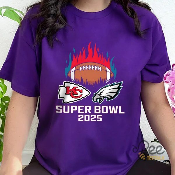 Super Bowl 2025 Eagles Vs Chiefs Shirt Football Superbowl Tee - | Beeteetalk High-quality Image