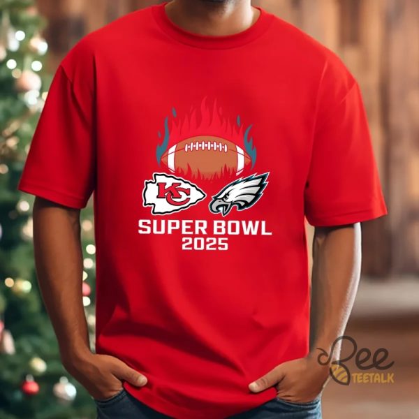 Super Bowl 2025 Eagles Vs Chiefs Shirt Football Superbowl Tee - | Beeteetalk High-quality Image