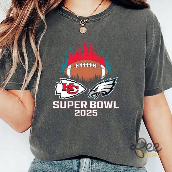 Super Bowl 2025 Eagles Vs Chiefs Shirt Football Superbowl Tee - | Beeteetalk High-quality Image