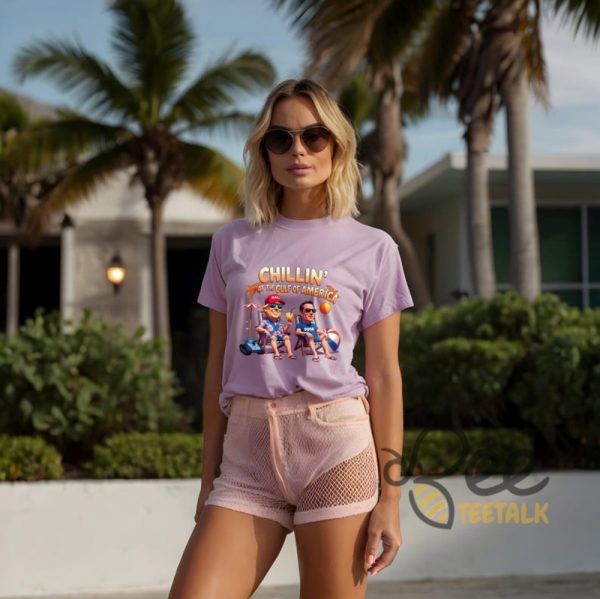 Chillin At The Gulf Of America Shirt Funny Donald Trump And Elon Musk Shirt - | Beeteetalk High-quality Image