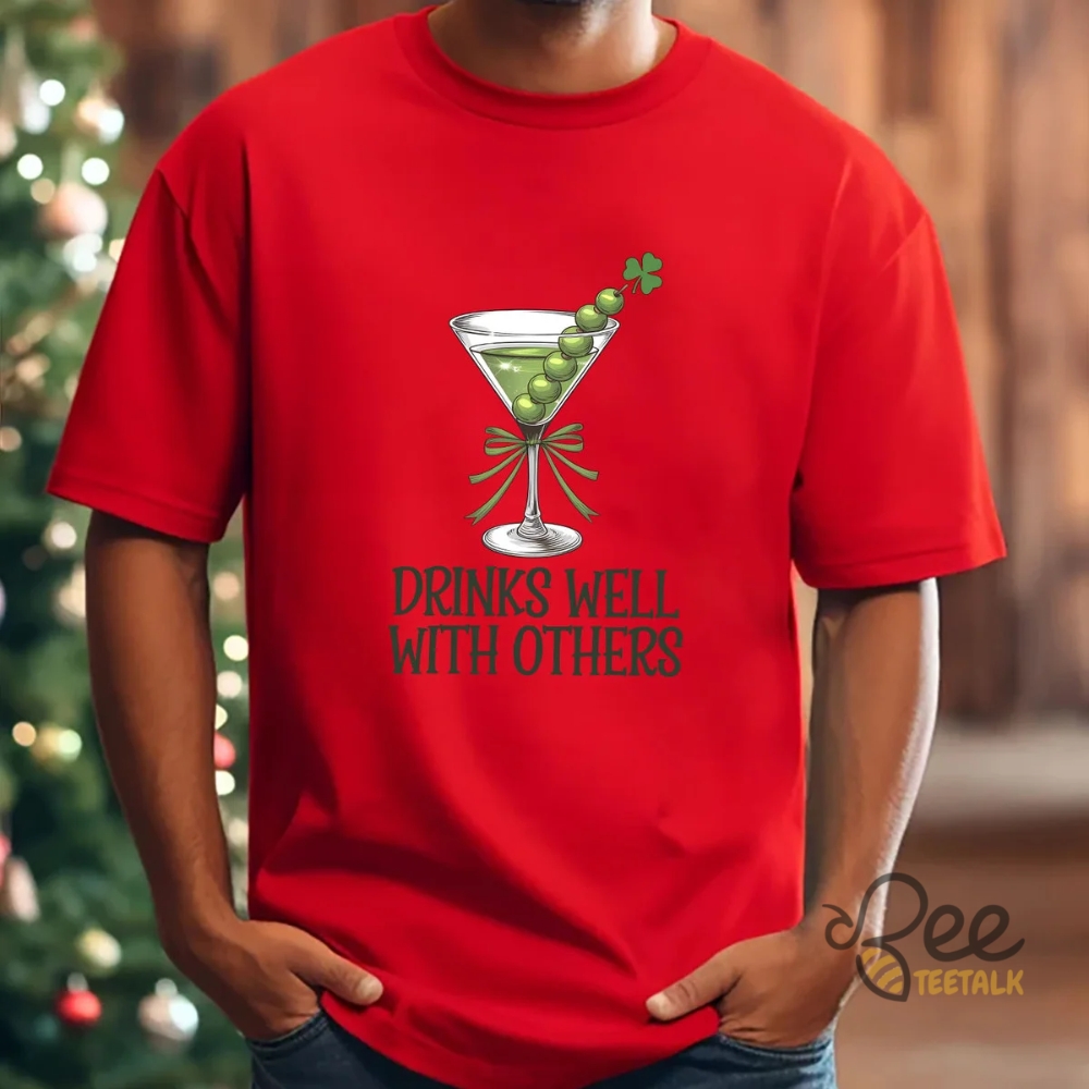 Martini Cocktail Lucky Shirt Drinks Well With Others St Patricks Day Shirt 8 Martini Cocktail Lucky Shirt Drinks Well With others St Patricks Day Shirt