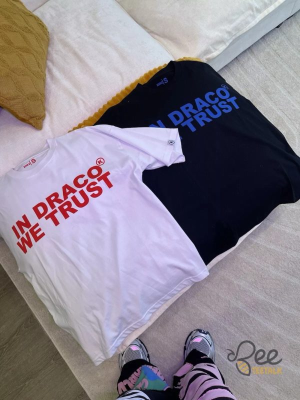 In Draco We Trust Shirt Blue And Red Print - | Beeteetalk High-quality Image