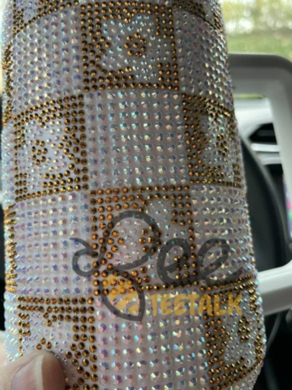 Square And Flowers 40Oz Lv Tumbler Bling Rhinestone - | Beeteetalk High-quality Image