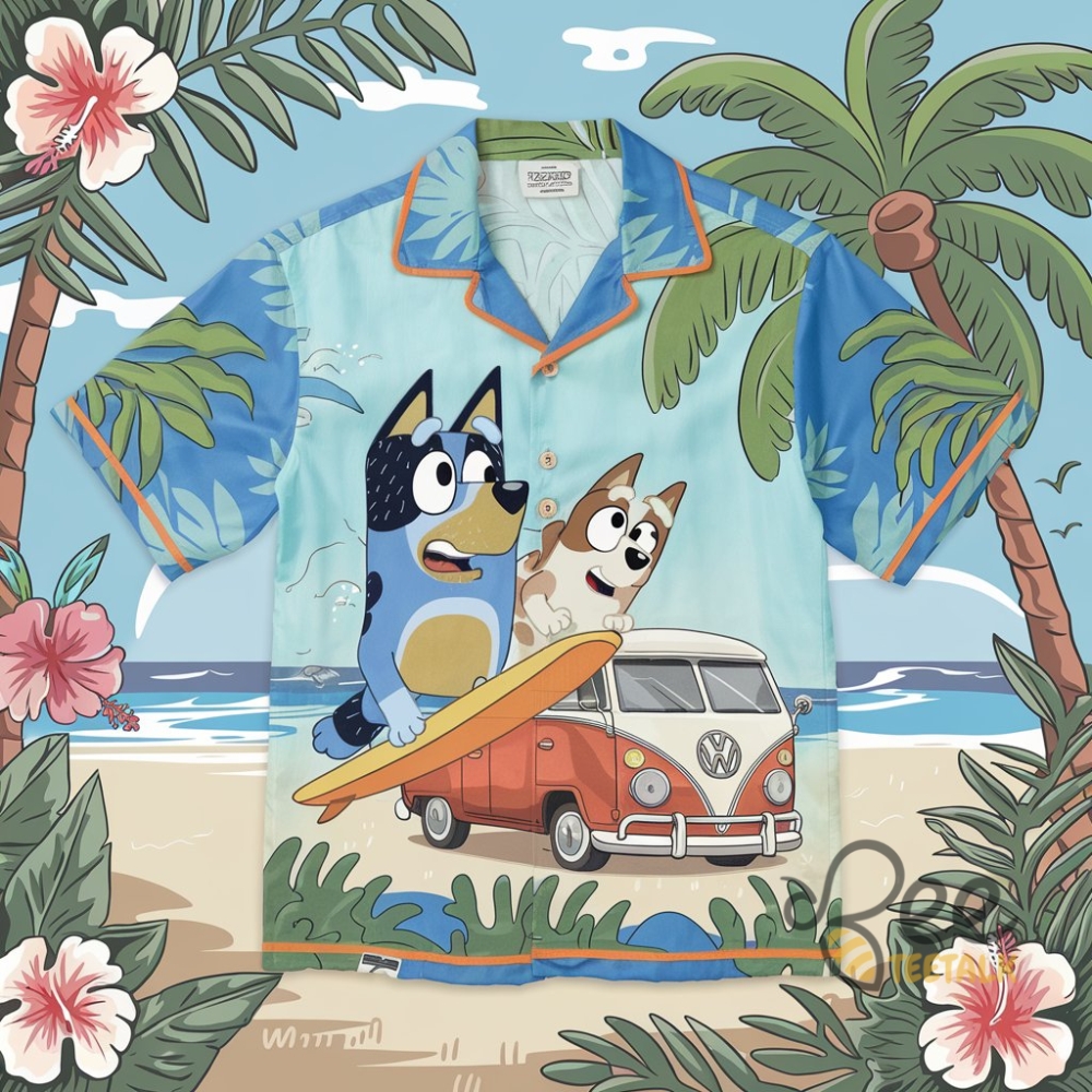 Bluey And Bingo Campervan Hawaiian Shirt 2 Bluey and Bingo Campervan Hawaiian Shirt
