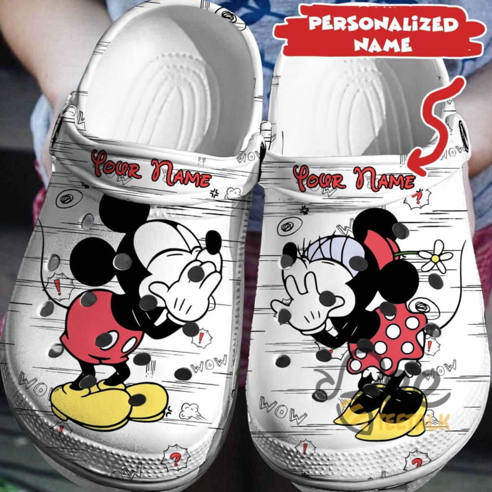 Personalized Minnie Mouse And Mickey Mouse Crocs (input your name in customer note box) 1 Personalized Minnie Mouse and Mickey Mouse crocs