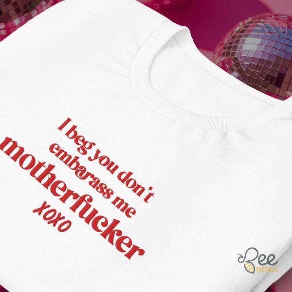 Please Please Please Motherfucker Embroidered Shirt Sabrina Carpenter - | Beeteetalk High-quality Image