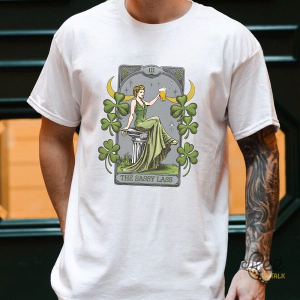 The Sassy Lass Tarot Card Funny Saint Patrick Day Shirt - | Beeteetalk High-quality Image