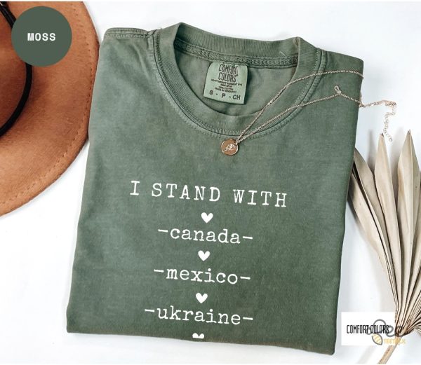 I Stand With Canada Greenland Mexico Panama Gaza Ukraine Anti Trump Maga Shirt - | Beeteetalk High-quality Image