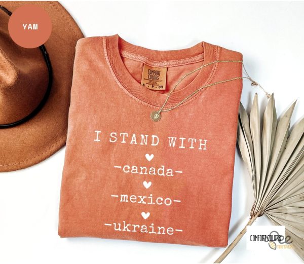 I Stand With Canada Greenland Mexico Panama Gaza Ukraine Anti Trump Maga Shirt - | Beeteetalk High-quality Image