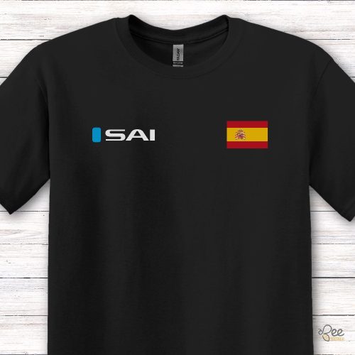 Carlos sainz signature f1 racing shirt with spanish flag and number 55