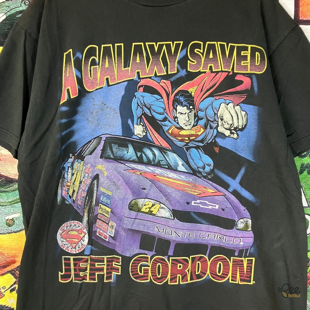 Jeff Gordon 1999 Nascar Superman Dc Shirt Vintage Racing Tee 10 Jeff Gordon 1999 NASCAR Superman DC Shirt Vintage Racing Tee