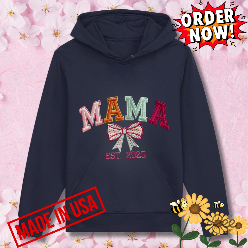 Corquette Mama Est 2025 Embroidered Shirt Custom Mothers Day Tee Gift 13 Corquette Mama EST 2025 Embroidered Shirt Custom Mothers Day Tee Gift