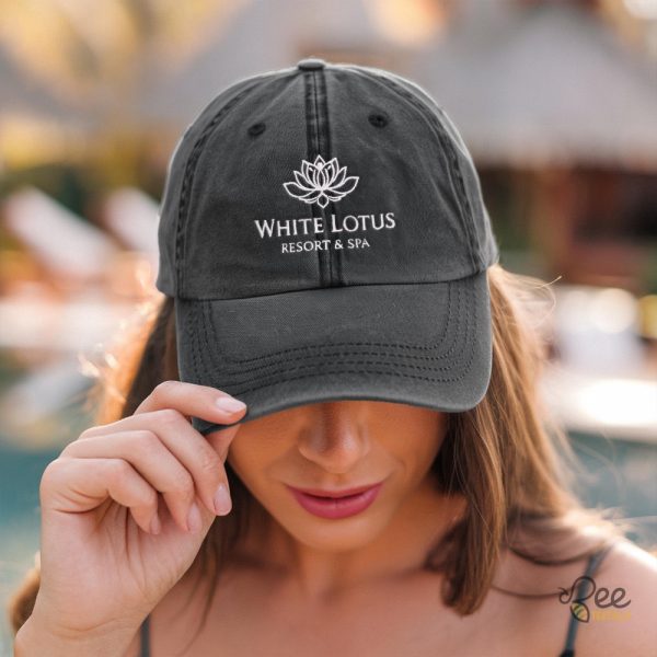 The white lotus resort and spa funny embroidered vintage dad hat