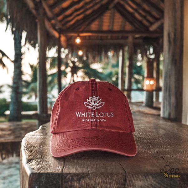 The white lotus resort and spa funny embroidered vintage dad hat