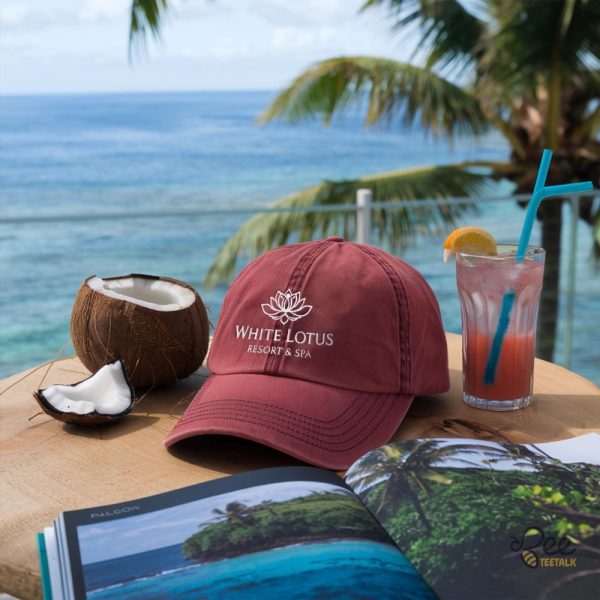 The white lotus resort and spa funny embroidered vintage dad hat