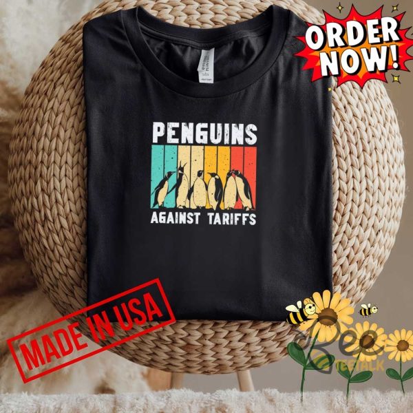 Penguins against tariffs shirt funny anti trump subtle fdt tee