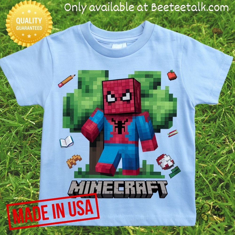 Funny Minecraft Spiderman Birthday Shirt 5 Funny Minecraft Spiderman Birthday Shirt