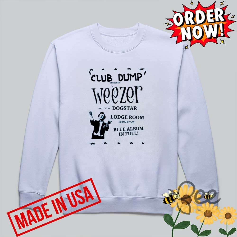 Weezer T Shirt Lodge Room March 15 Blue Album In Full Show Reprinted 5 Weezer T shirt Lodge Room March 15 Blue Album In Full Show Reprinted