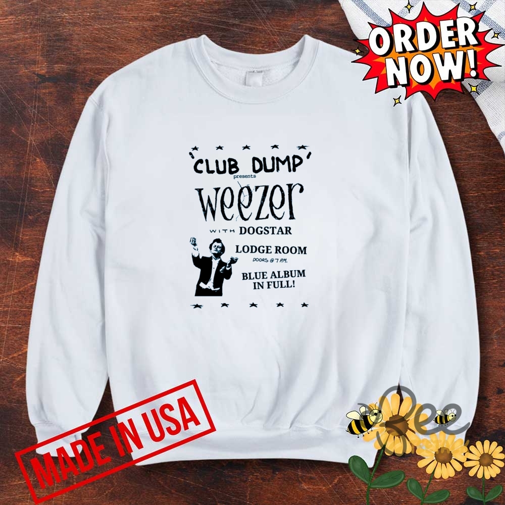 Weezer T Shirt Lodge Room March 15 Blue Album In Full Show Reprinted 6 Weezer T shirt Lodge Room March 15 Blue Album In Full Show Reprinted