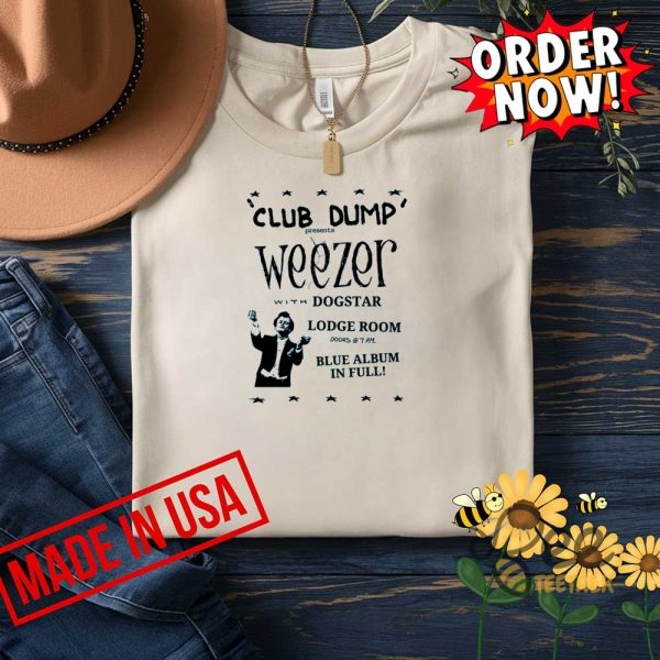 Weezer t shirt lodge room march 15 blue album in full show reprinted