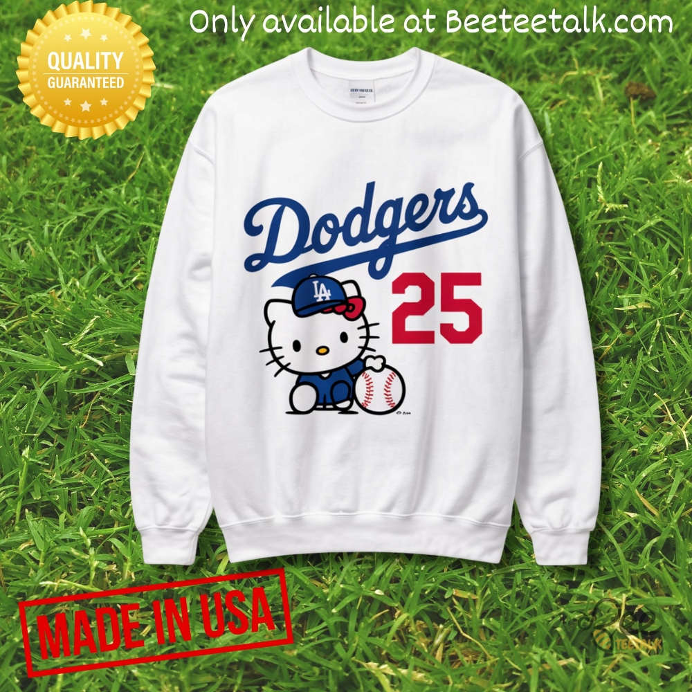 Hello Kitty Dodgers Crewneck Sweatshirt T Shirt Hoodie 3 Hello Kitty Dodgers Crewneck Sweatshirt t shirt hoodie