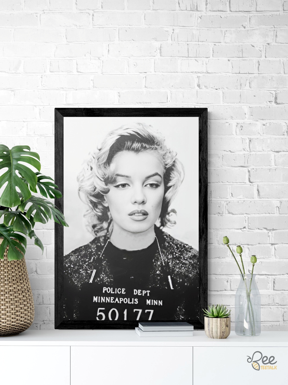 Marilyn Monroe Mugshot Black And White Wall Art Framed Poster 9 Marilyn Monroe MugShot Black and White Wall Art Framed Poster