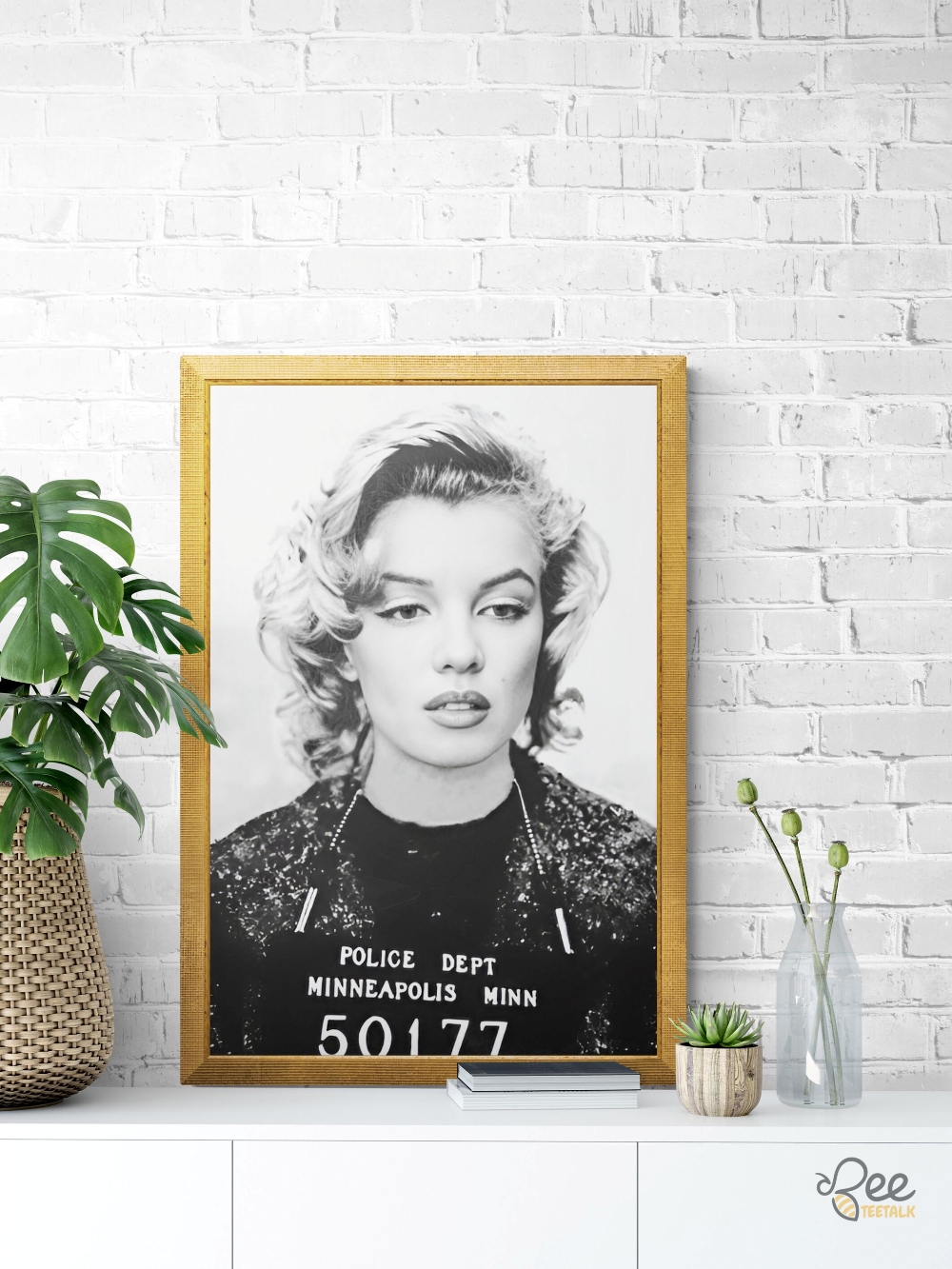 Marilyn Monroe Mugshot Black And White Wall Art Framed Poster 10 Marilyn Monroe MugShot Black and White Wall Art Framed Poster