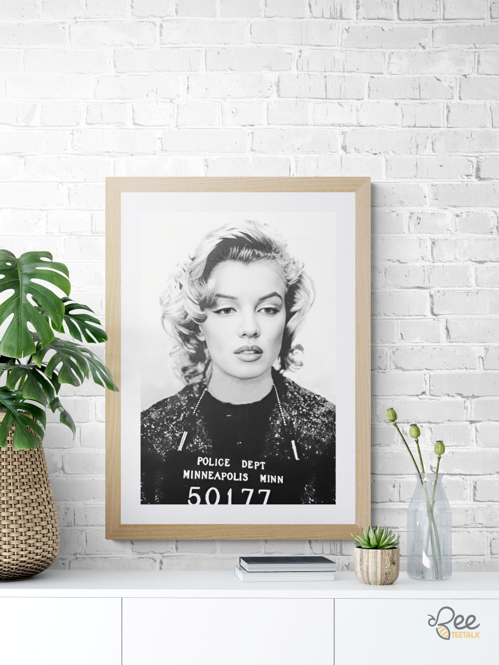 Marilyn Monroe Mugshot Black And White Wall Art Framed Poster 11 Marilyn Monroe MugShot Black and White Wall Art Framed Poster