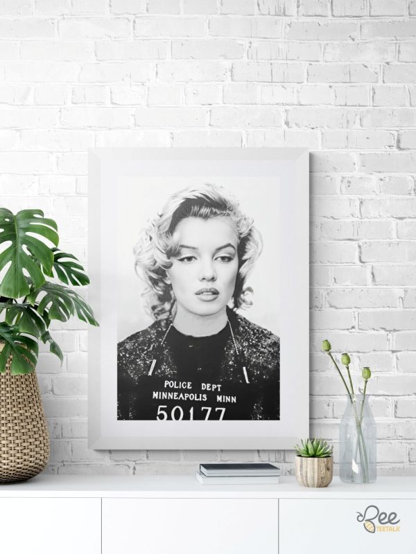 Marilyn monroe mugshot black and white wall art framed poster