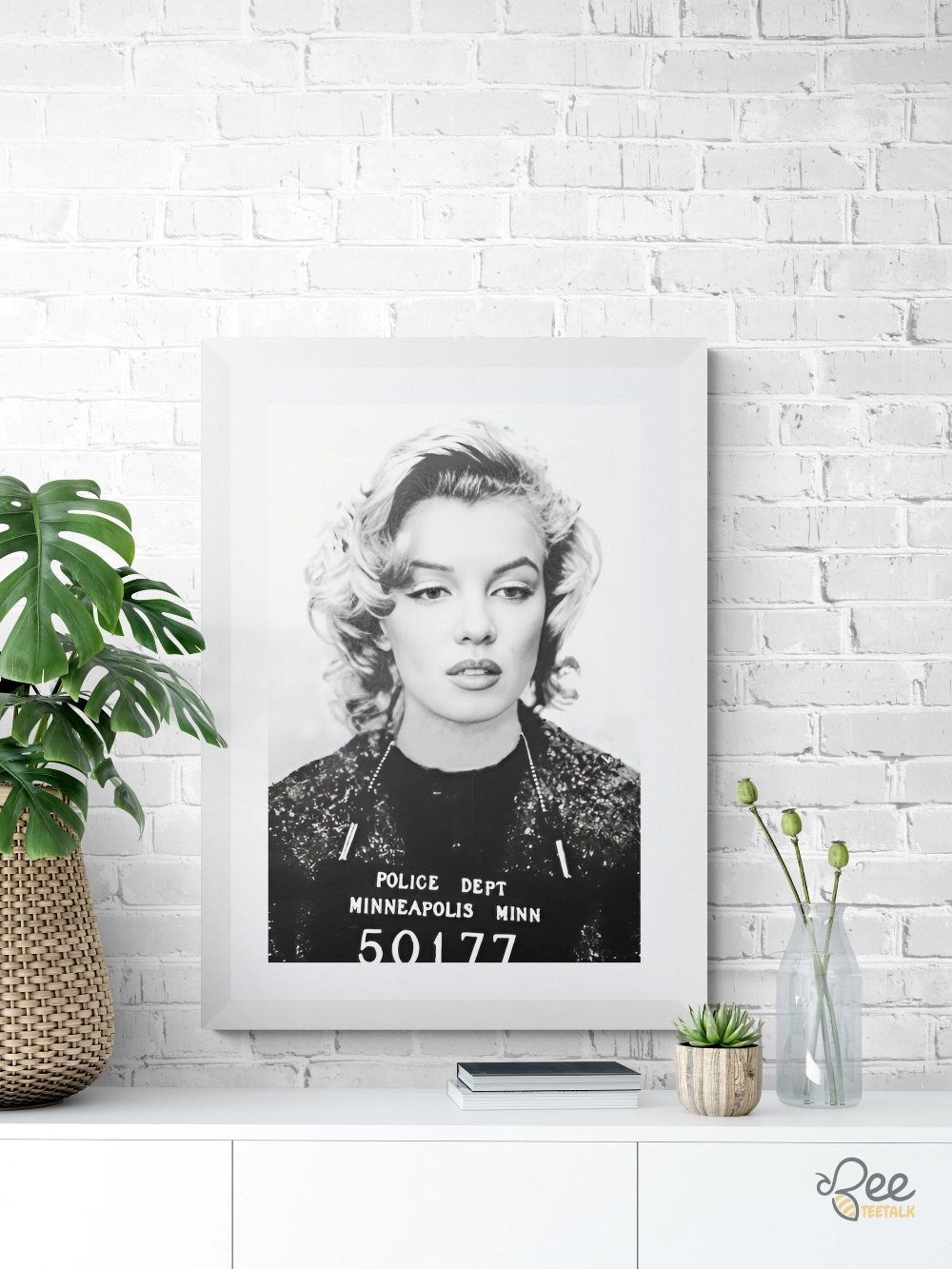 Marilyn Monroe Mugshot Black And White Wall Art Framed Poster 12 Marilyn Monroe MugShot Black and White Wall Art Framed Poster