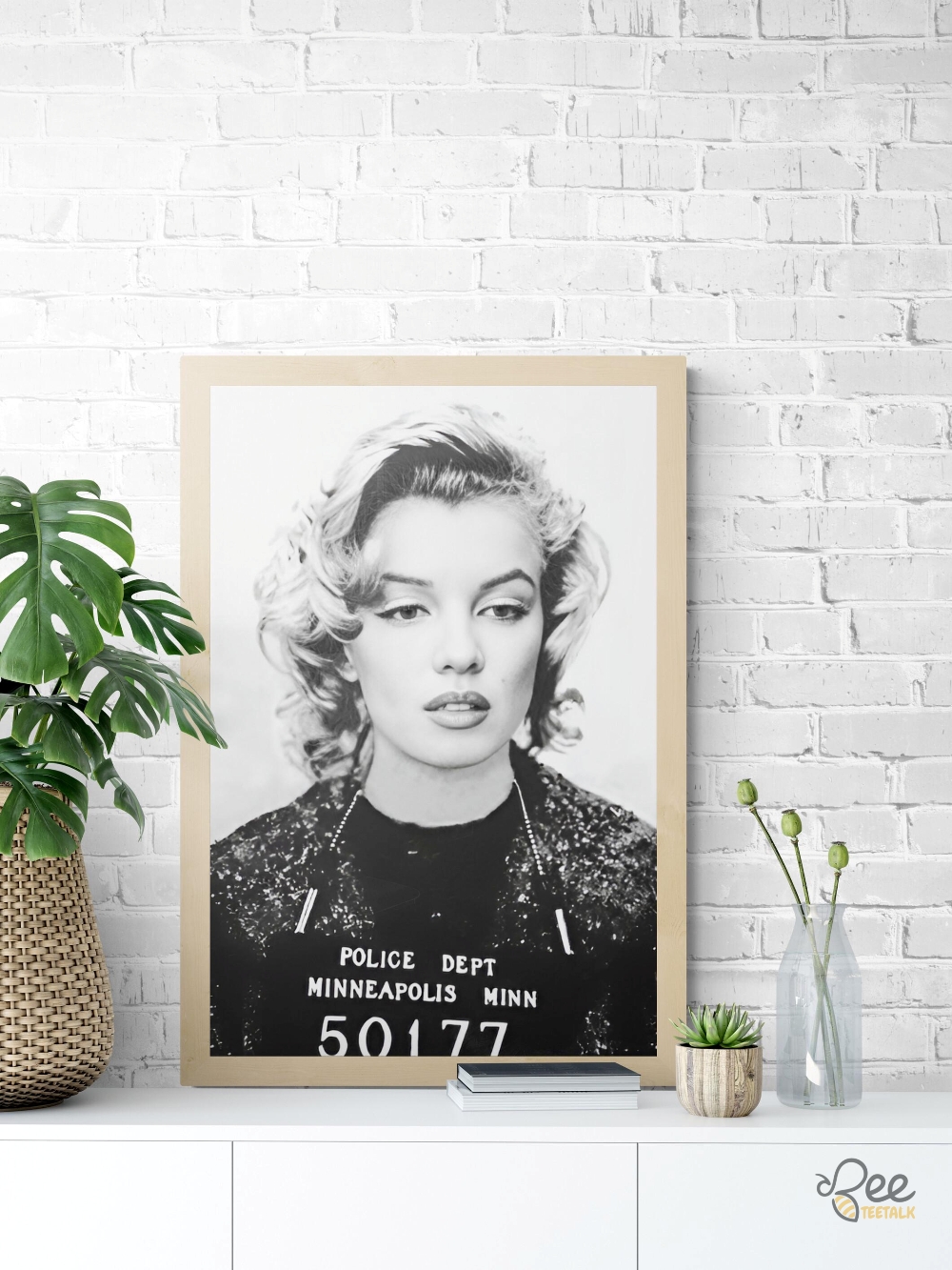 Marilyn Monroe Mugshot Black And White Wall Art Framed Poster 13 Marilyn Monroe MugShot Black and White Wall Art Framed Poster