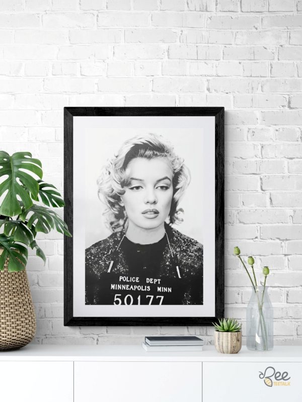 Marilyn monroe mugshot black and white wall art framed poster