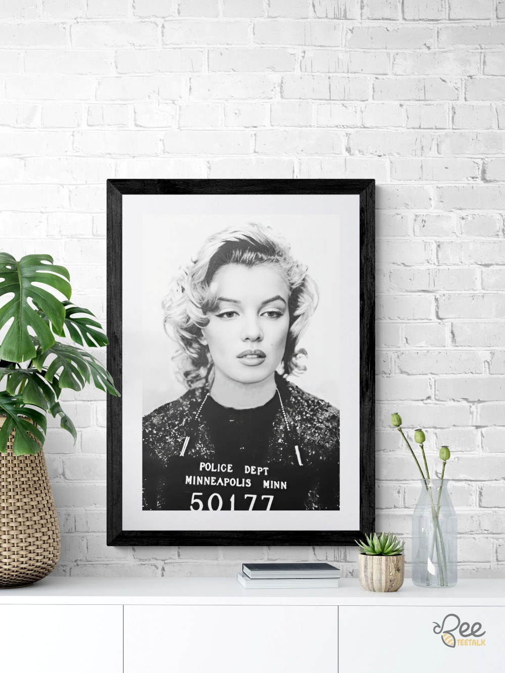 Marilyn Monroe Mugshot Black And White Wall Art Framed Poster 14 Marilyn Monroe MugShot Black and White Wall Art Framed Poster
