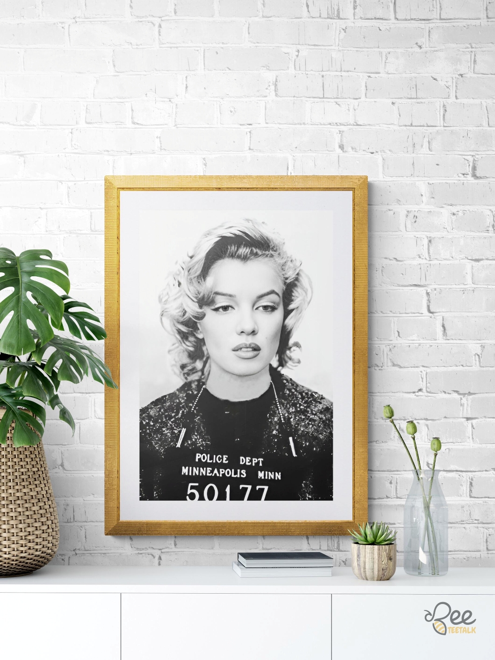 Marilyn Monroe Mugshot Black And White Wall Art Framed Poster 15 Marilyn Monroe MugShot Black and White Wall Art Framed Poster