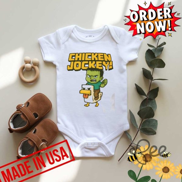 Chicken jockey minecraft zombie riding chicken shirt