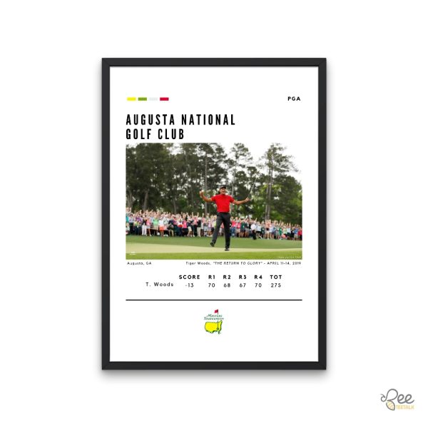 Tiger woods the return to glory 2019 masters tournament framed poster wall art