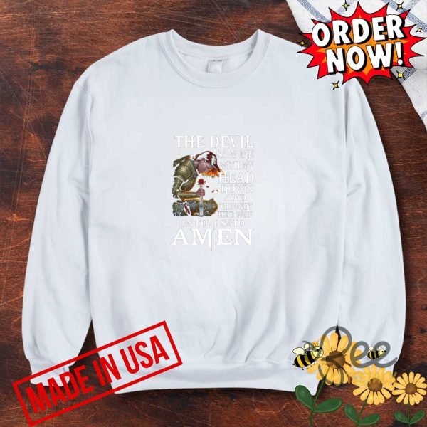 Women warrior the devil saw me with my head down shirt