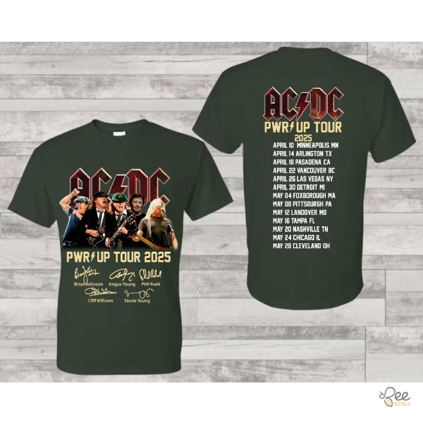 Acdc graphic tee power up 2025 pwr up tour gift for fan