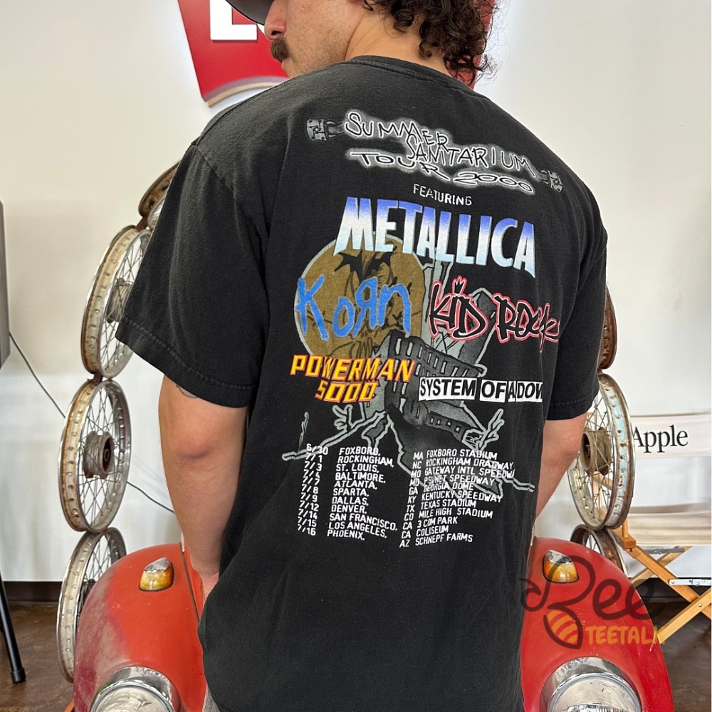 Reprinted Metallica Korn Kid Rock Summer Sanitarium Tour 2000 Shirt 10 Reprinted Metallica Korn Kid Rock Summer Sanitarium Tour 2000 Shirt