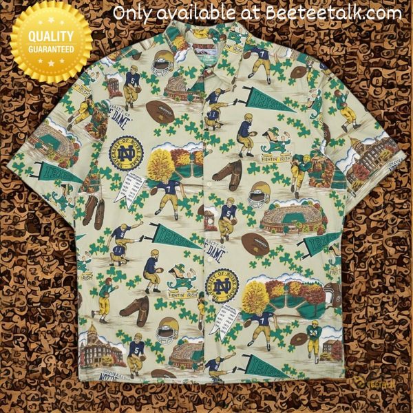 Reyn spooner notre dame football fighting irish hawaiian shirt replica