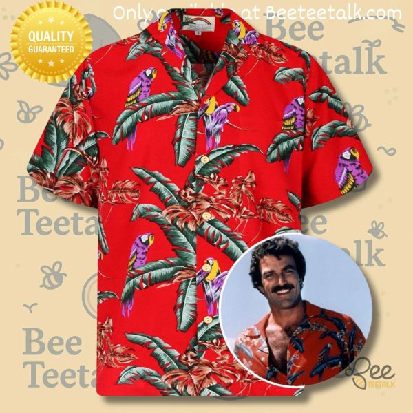 Tom selleck magnum pi jungle bird red hawaiian shirt